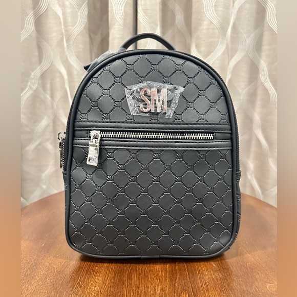 Steve Madden Handbags - Steve Madden, Black, Faux Leather Backpack